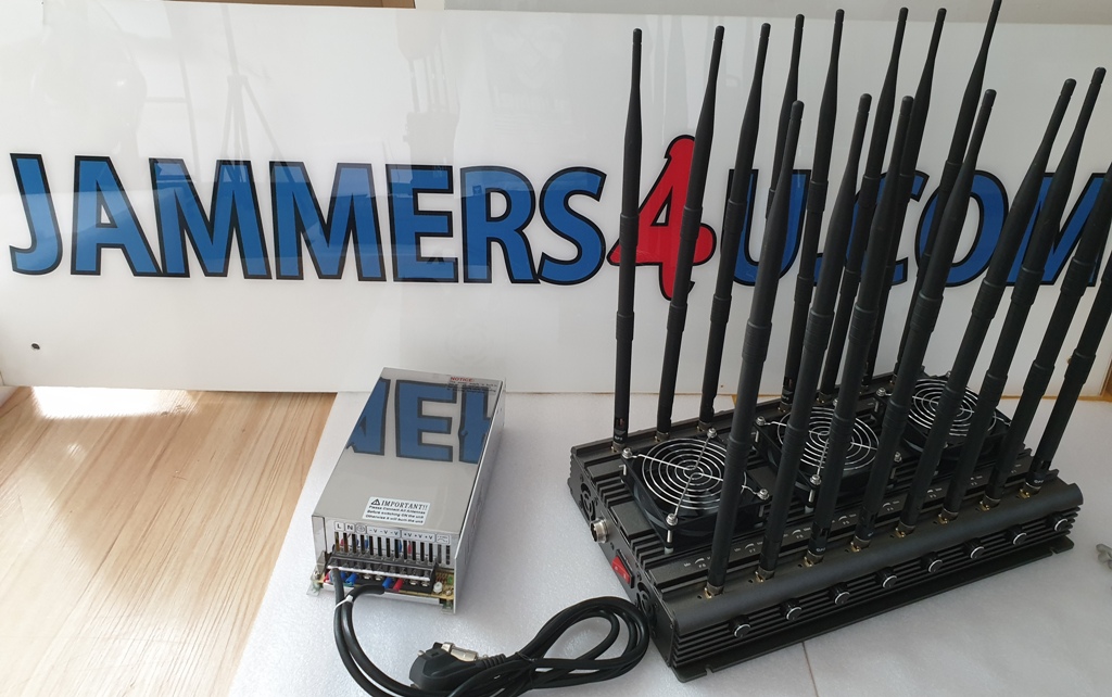 16 Antenna 120W Jammer 3G 4G WiFi 5Ghz RC GPS up to 80m